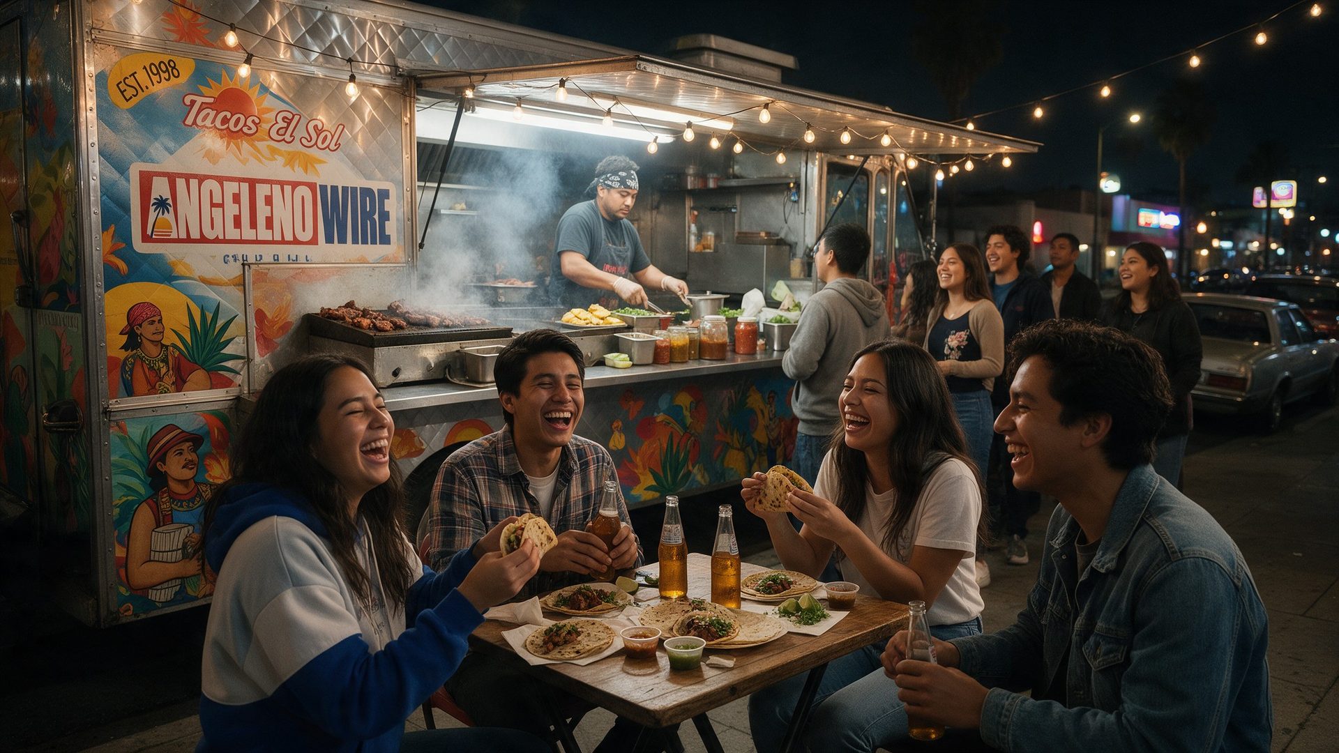 Taco truck night, East LA
